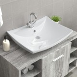VidaXL Chiuvetă dreptunghiulară cu preaplin &amp; gaură robinet, ceramică