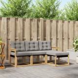 vidaXL Set de canapele de exterior cu pernă 4 pcs Alb și gri deschis 3389349