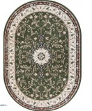 Cumpara ieftin Covor Oval Model Lotos 523-310, Marime 80 x 150 cm, Verde, Inaltime Fir 8 mm, Antialergic, Polipropilena, Living, Dormitor, Sufragerie, Birou