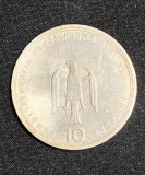 Moneda 10 mărci 1989 J argint RFG 800 ani de la atestarea orașului Hamburg