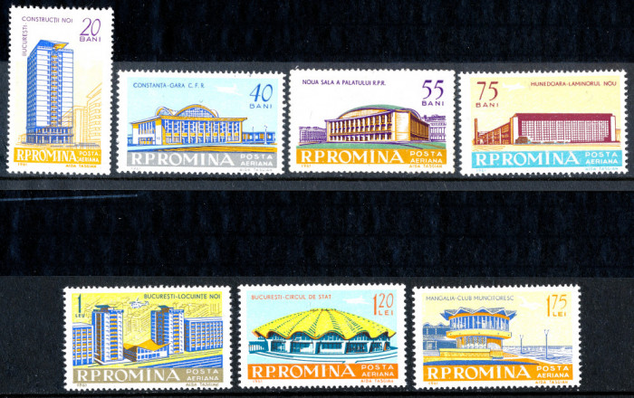 1961 LP531 serie Arhitectura romaneasca moderna MNH