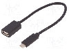 Cablu USB A soclu, USB C mufa, USB 2.0, lungime 0.25m, {{Culoare izola&amp;#355;ie}}, QOLTEC - 50422