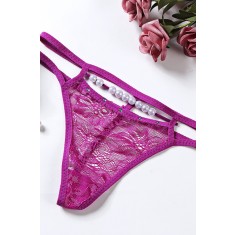 GS589-11 Chilot sexi din benzi elastice cu strasuri si plasa cu model