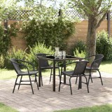 vidaXL Set de masă pentru grădină 5 pcs Negru Rattan poli
