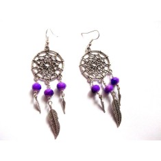 Cercei Dreamcatcher cristale mov, cercei femei 39678