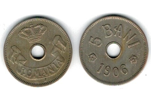 Romania 1906 - 5 bani J, aXF