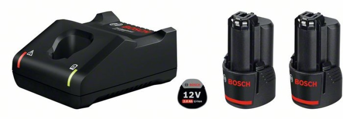 Bosch 2xGBA12V + GAL12V-40 Set 2 acumulatori Li-Ion, 12V, 2Ah + Incarcator rapid de 4Ah ProAdvanced PowerfulTools