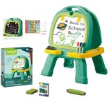Tabla de desenat pliabila cu doua fete si 2 jocuri de societate incluse WePro Store, partea magnetica pentru accesorii si cea neagra pentru scris cu c