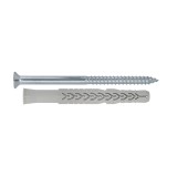 Diblu universal din nylon, Friulsider X3, 10 x 80 mm + surub, otel, zincat alb, amprenta Torx, 7 x 88 mm