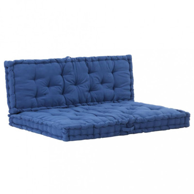 vidaXL Perne pentru canapea din paleți, 2 buc., bleu, bumbac foto