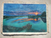 TABLOU PE PANZA SEMNAT, FARA SASIU (I 59/39 cm.), Peisaje, Ulei, Altul