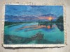 TABLOU PE PANZA SEMNAT, FARA SASIU (59/39 cm.), Peisaje, Ulei, Altul