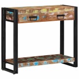 Masă consolă, multicolor, lemn masiv reciclat și metal