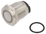 Comutator anti-vandalism SPST 10A/24VDC IP65 cu iluminare verde