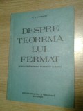 Despre teorema lui Fermat -Introducere in teoria numerelor algebrice - Postnikov