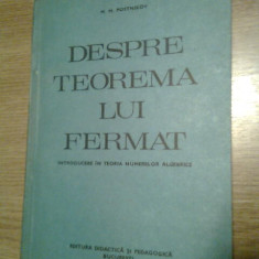 Despre teorema lui Fermat -Introducere in teoria numerelor algebrice - Postnikov