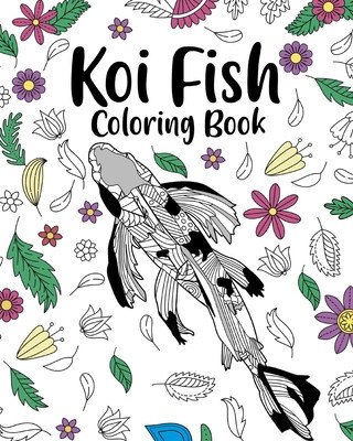 Koi Fish Coloring Book: Adult Crafts &amp;amp; Hobbies Coloring Books, Floral Mandala Pages foto