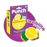 Burete de vase Vileda Punch cu parfum de citrice, flexibil, Non-Scratch