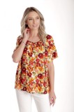 Bluza Dama, Ampla cu Imprimeu Floral - Panselute - L