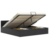 VidaXL Cadru pat hidraulic, depozitare, negru 160 x 200 cm, piele eco