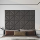 vidaXL Panouri de perete 12 buc. gri, 30x30 cm piele ecologică 0,54 m&sup2;