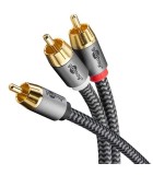 Cablu subwoofer premium flexibil RCA Y 5m RCA tata - 2x RCA tata, Goobay