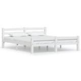 Cumpara ieftin Cadru de pat, alb, 160x200 cm, lemn de pin masiv