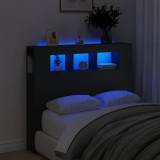 Tablie de pat cu LED, negru, 120x18,5x103,5 cm, lemn GartenMobel Dekor, vidaXL
