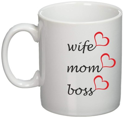 Cana alba personalizata &amp;quot;wife, mom, boss!&amp;#039;&amp;quot;, INOVATIX&amp;reg;. 330ml foto