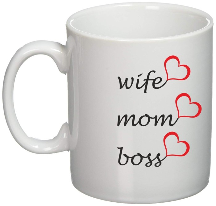 Cana alba personalizata &quot;wife, mom, boss!&#039;&quot;, INOVATIX&reg;. 330ml