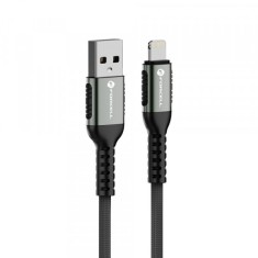 Cablu Date si Incarcare USB-A - Lightning Forcell F-Energy C257, 12W, 1.2m, Negru
