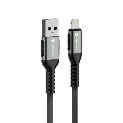 Cablu Date si Incarcare USB-A - Lightning Forcell F-Energy C257, 12W, 1.2m, Negru foto
