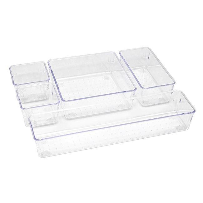 Organizator pentru Sertar, 5 Compartimente Transparente