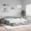 VidaXL Pat de zi cu extensie și sertare gri deschis 100x200 cm catifea 3197356