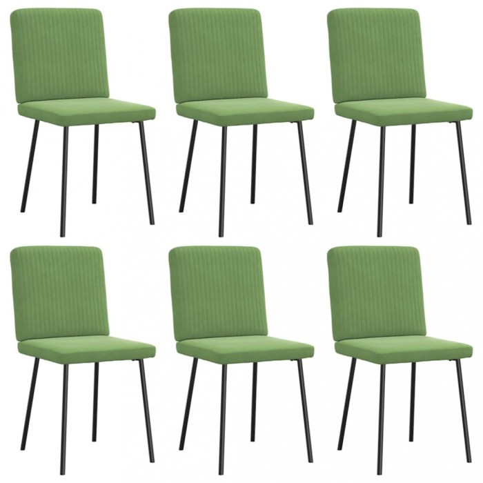 vidaXL Scaune de sufragerie, 6 buc, verde deschis, catifea 3315559