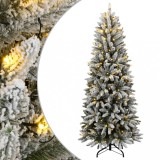 Brad de Crăciun Artificial vidaXL 120cm cu 150 LED-uri, Zăpadă, Verde