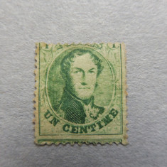 Belgia 1863, 1 centima, Leopold I, dantelat, nestampilat, cu sarniera (T16)