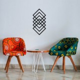 Cumpara ieftin Tablou metalic Geometry Negru 30x60 cm