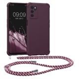 Husa Kwmobile pentru OPPO A16/A16s, Silicon, Violet, 59410.187, Textil, Carcasa