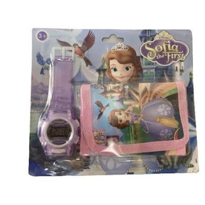 Set ceas electronic de mana si portofel copii tip Sofia foto