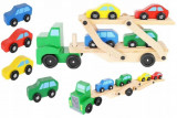 Lorry Lorry Set din lemn +4 mașini