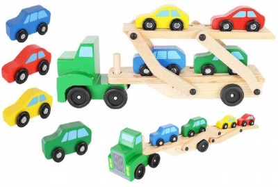 Lorry Lorry Set din lemn +4 mașini foto