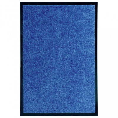 vidaXL Covoraș de ușă lavabil, albastru, 40 x 60 cm foto