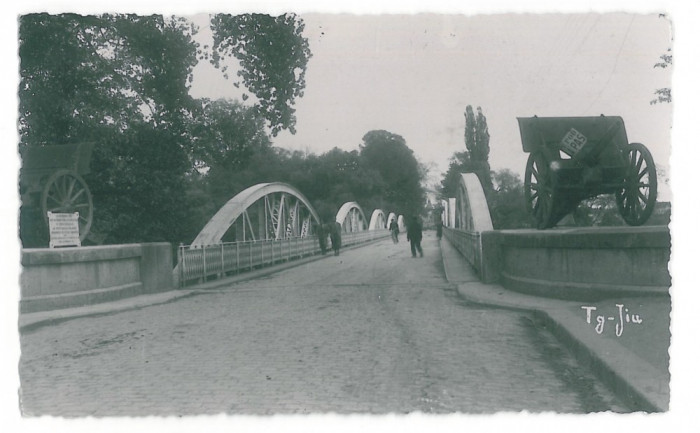 1774 - TARGU-JIU, Bridge, Romania - old postcard, real PHOTO - unused