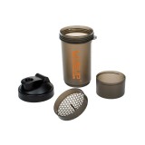 Shaker sport cu port pastile si carabina, 600 ml, Negru, ATU-085736, Oem