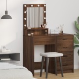 vidaXL Masă de cosmetică cu lumini LED, stejar maro, 50x41x135 cm