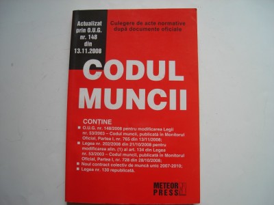 Codul Muncii din 13.11.2008 foto