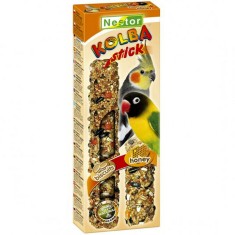 Stick papagali adult cu biscuiti si miere 2 batoane set - hrana naturala, vitamine si minerale