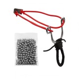 Cumpara ieftin Prastie Metalica Neagra + 100 Bile 10mm, Snur, 15cm, Ideallstore - Tir Sportiv, Precizie, Recreere, Vanatoare