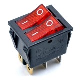 Cumpara ieftin Buton dublu cu 2 poziții KCD4 roșu &ndash; 6 pini, comutator ON/OFF pentru echipamente electrice